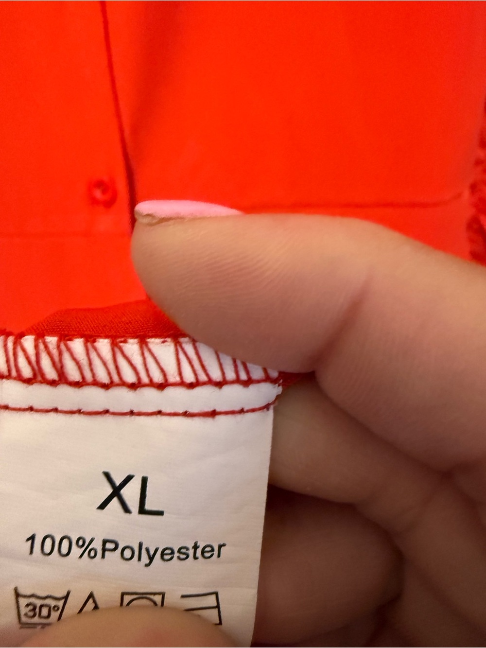 Red Button-Front Tiered Maxi Dress XL RED - Picture 6 of 12